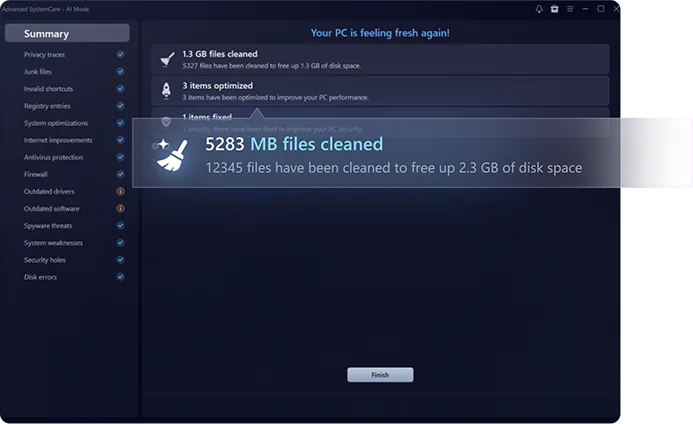 使用Advanced Systemcare 清理你的電腦